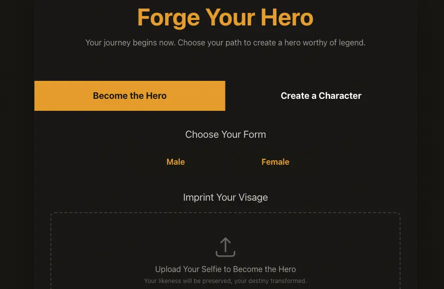 Character Creation: Casting yourself as the hero with a selfie.